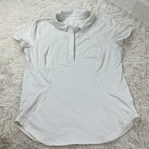 Lululemon Quick-Drying Short Sleeve Polo Shirt White - Picture 1 of 5